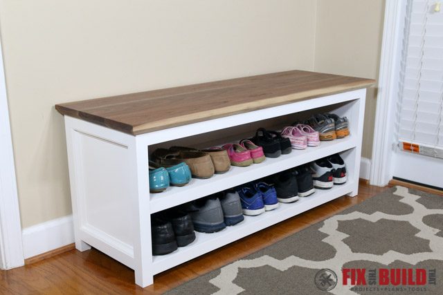 Handmade Shoe Storage Bench For Entryway