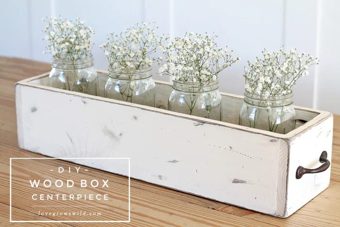 Handmade Wood Box Centerpiece Final