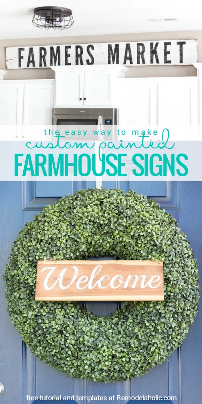 Make your own custom hand painted farmhouse signs with this straightforward walkthrough, plus free templates to get you started! walkthrough from Bless'er House for Bekob.com