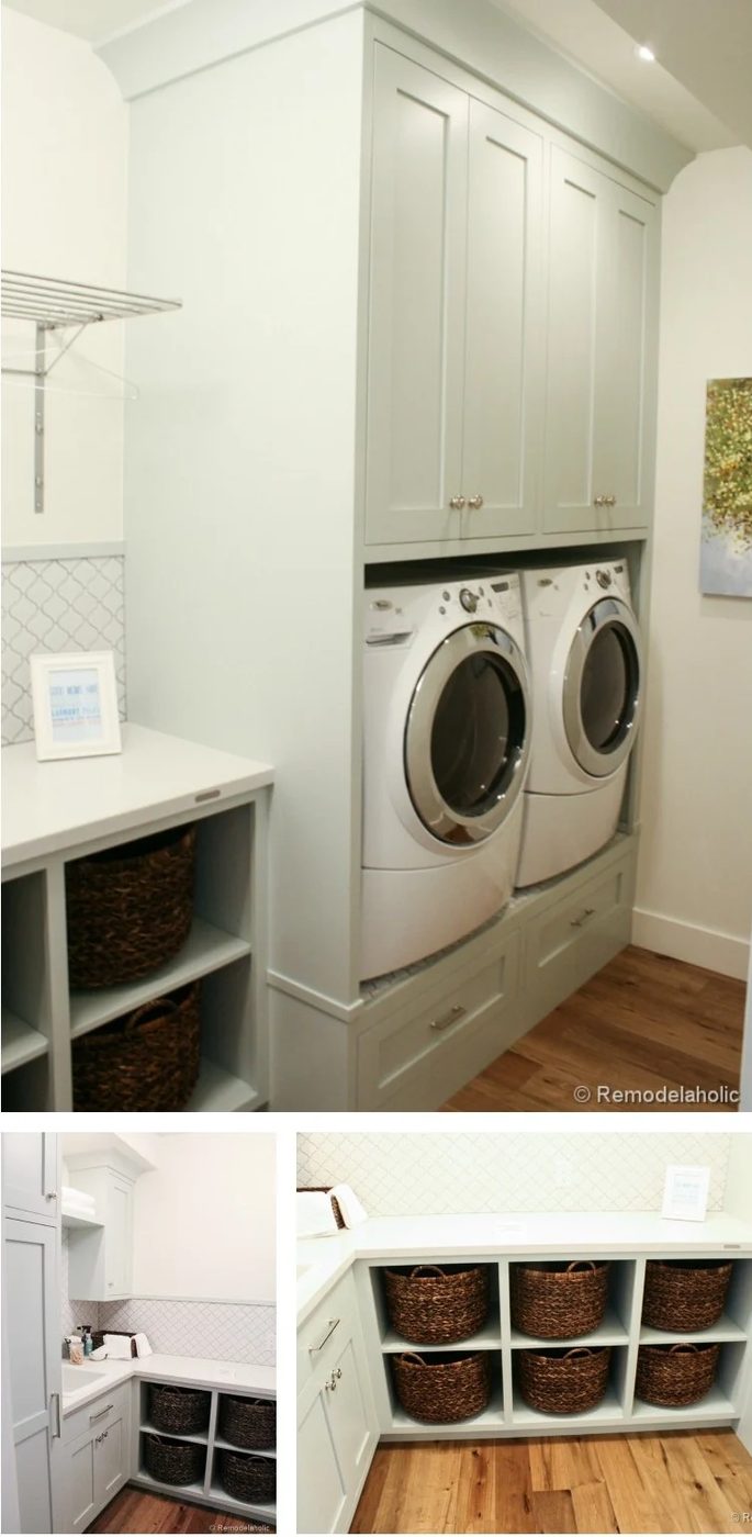 great laundry with built-in baskets and storage and more featured on Bekob.com