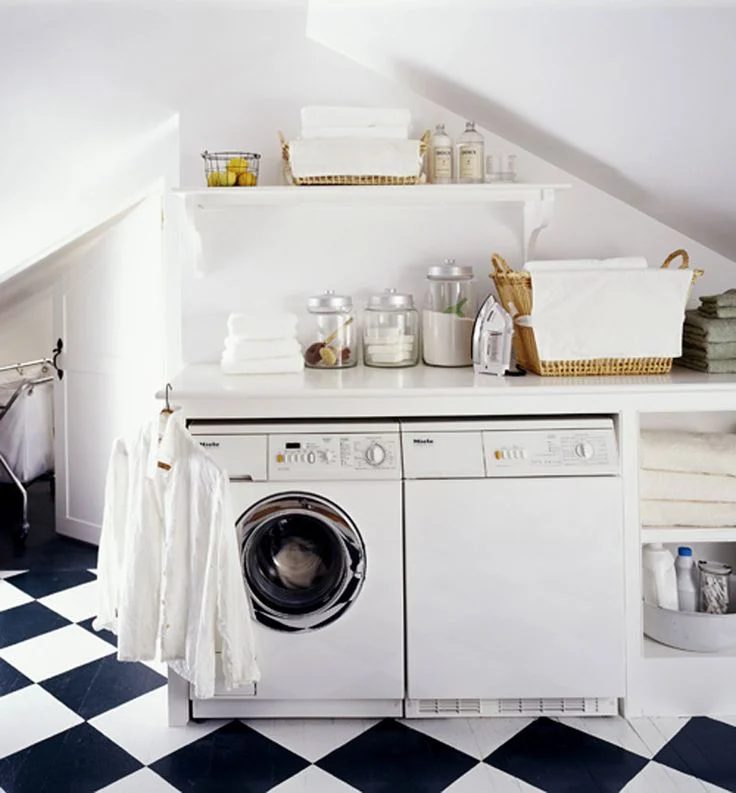 An attic can be a great space for a laundry room featured on Bekob.com