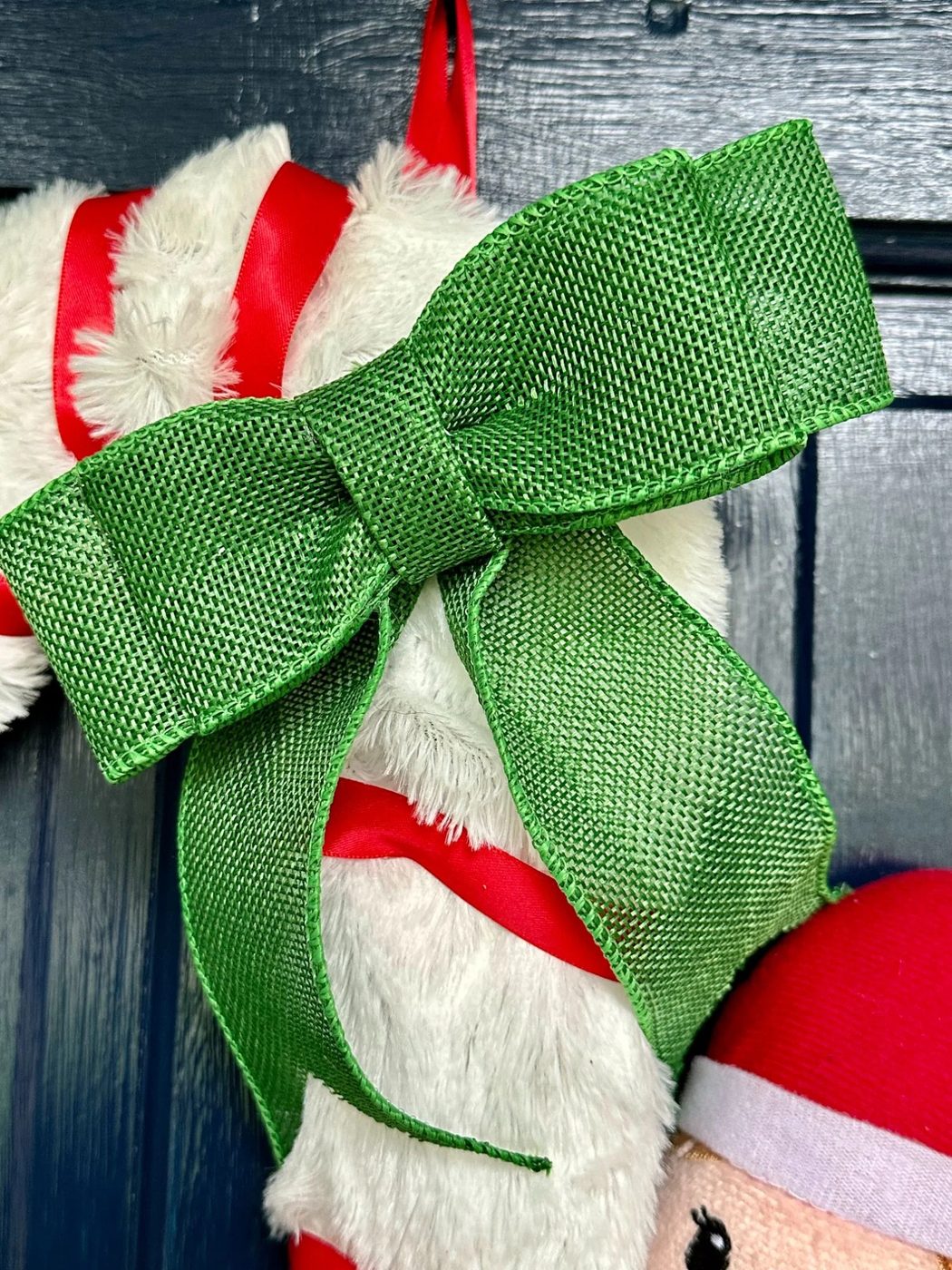 Christmas Dollar Tree Candy Cane Wreath Form With Elf, Bekob (20)