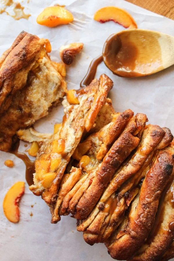 peach pull apart bread caramel sauce recipe