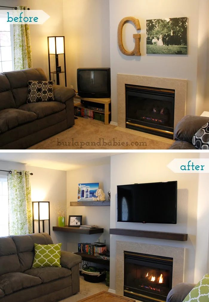 Floating Shelves Before And After
