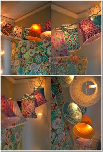 Handmade crafty projects clear cup lampshades