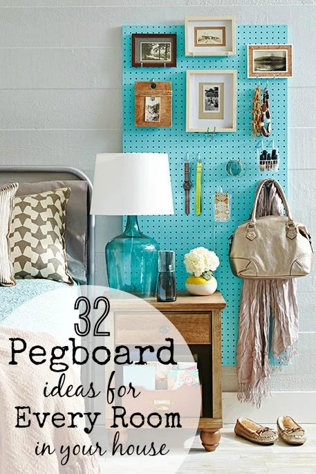 Pegboards can be used in every room in your house! Here are 32 pegboard options to show you just how versatile the humble pegboard can be. 32 Pegboard options For Every Room in You