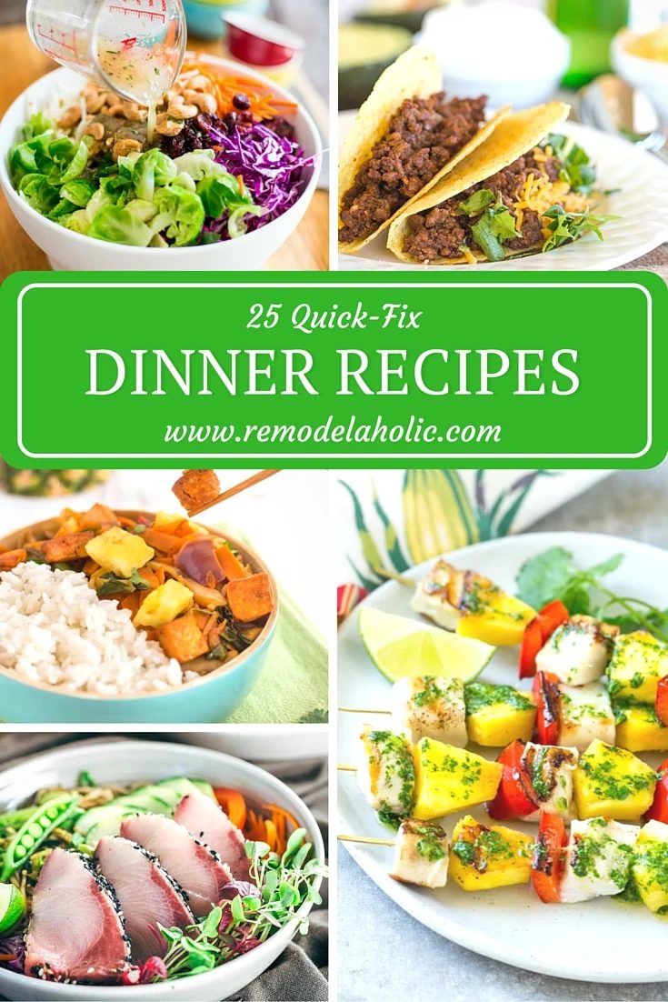 Weeknights can get crazy and dinner can make it even crazier. Don't worry, try one of these 25 Quick-Fix Dinner Recipes to get something to eat fast. Recipes featured on Bekob.com