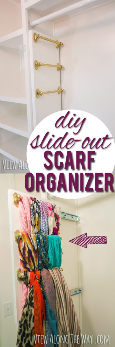 Handmade Slide Out Scarf Organizer