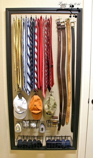 framed tie belt and hat organizer