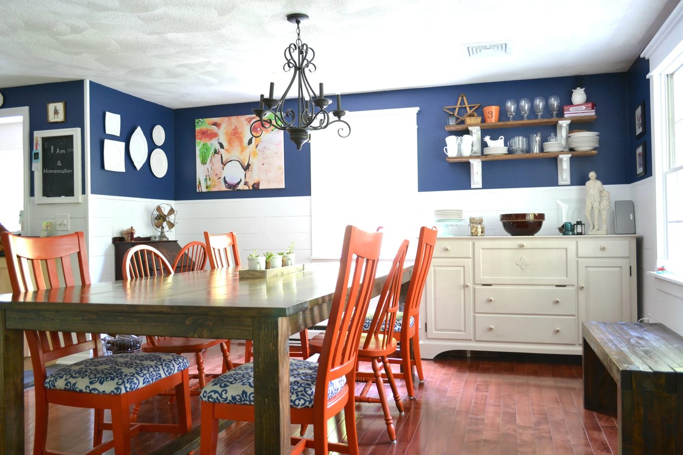 Handmade farmhouse table with matching bench by I am a Homemaker featured on @Bekob