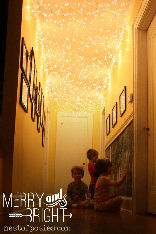 String lights are an inexpensive way to dress up so many areas in the home. Outdoor, indoor, dress them up and more. 36 Clever Ways to Use String Lights via Bekob.com