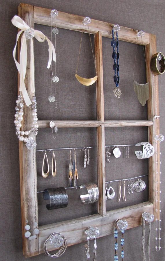 via Etsy - paned window into jewelry organizer - via Bekob