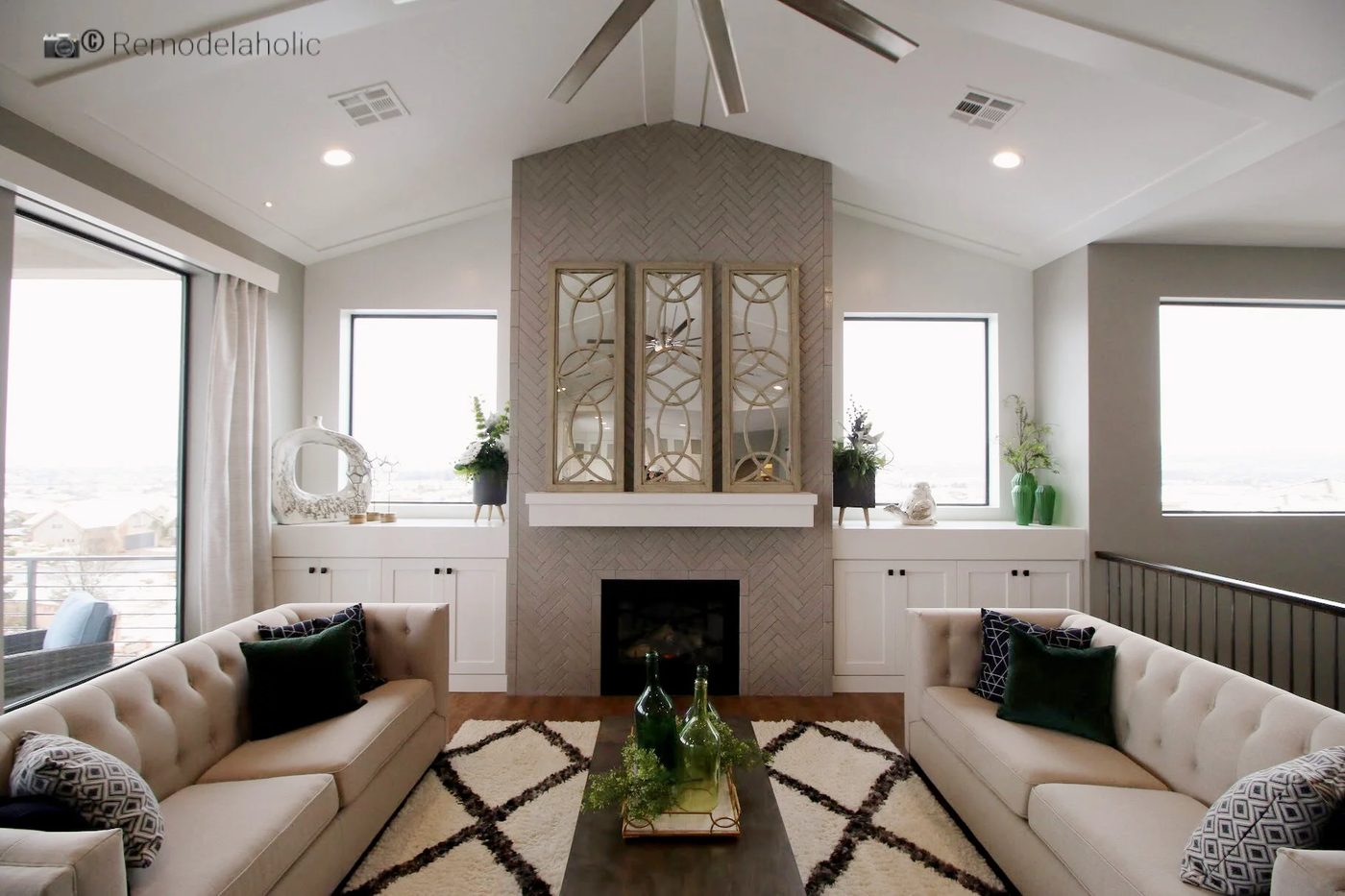 Mirrors Above A Fireplace In A Living Room Photo By Bekob.com