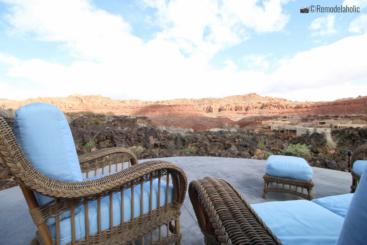 Add outdoor seating to your patio with a view. SGPH 2019 House 15 Split Rock Custom Homes, Photo by Bekob