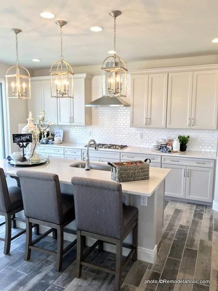 Light Gray Kitchen Cabinetry, Contemporary Gray Kitchen, SLPH 2018 Home 12 Richmond American Homes