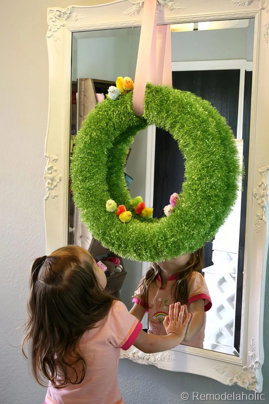 30 Spring Grass Wreath With Baby Chicks 143456