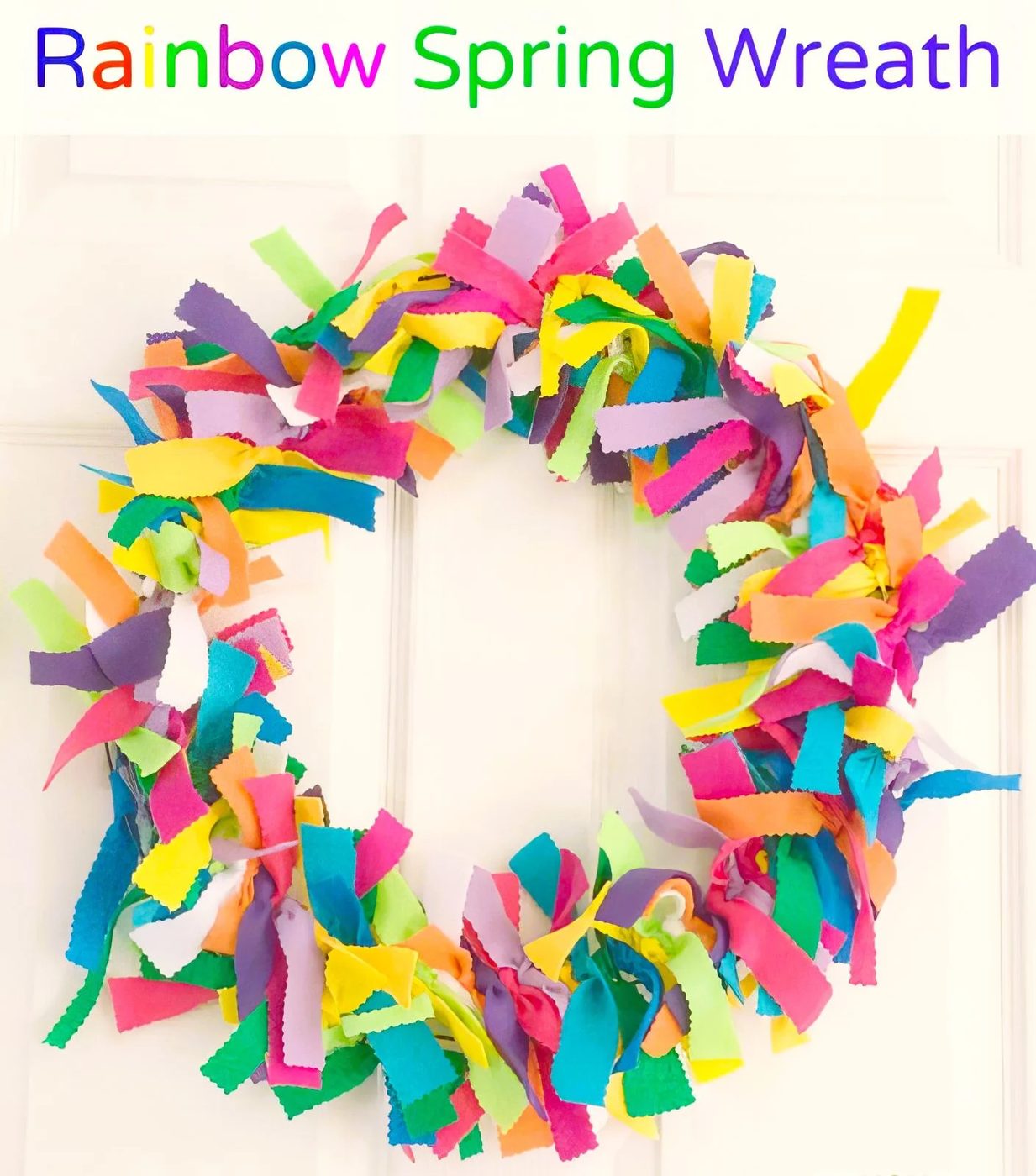 36 Rainbow Felt Spring Wreath 143918