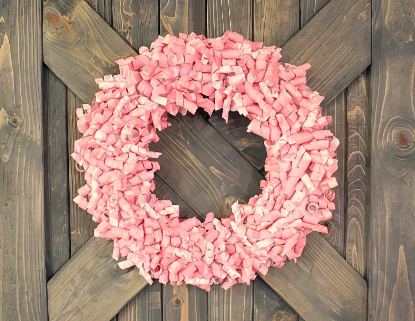 Pink Paper Curl Wreath Valentine Wreath walkthrough 18 143813