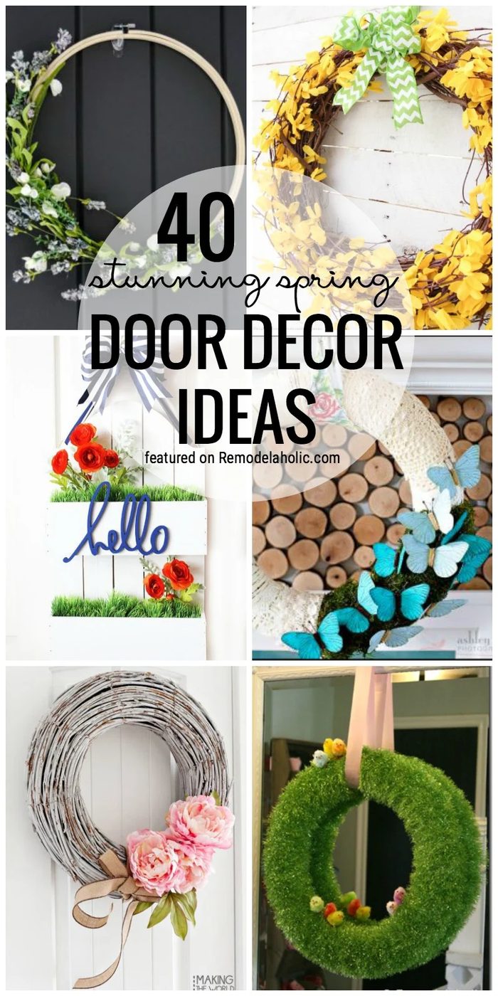 Dress Up Your Front Door For Spring! 40 strong Spring Door Decor options Featured On Bekob.com