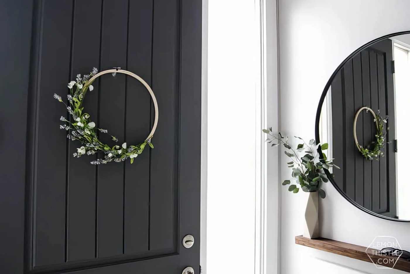 8 Floral Embroidery Loop Wreath walkthrough Spring Front Door Decoration options 143505