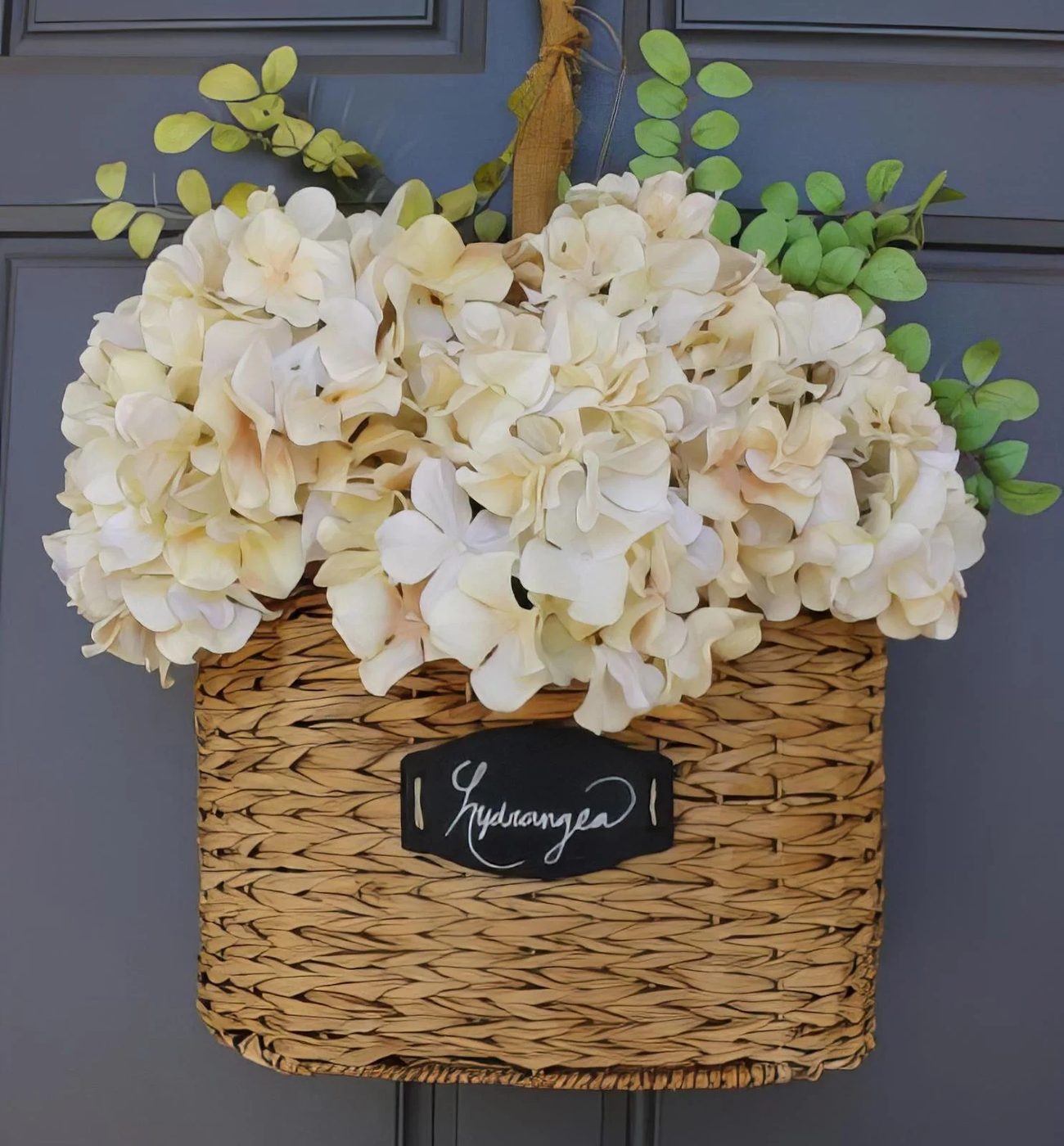 11 Hanging Hydrangea Basket Front Door Wreath options For Spring 143717