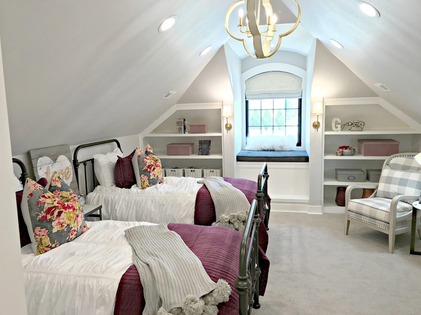 Cute rustic light fixture in bedroom. UVPH 2018 Home 30 Shelby Homes, Gatehouse No. 1 Furniture & Design, Photo by Bekob