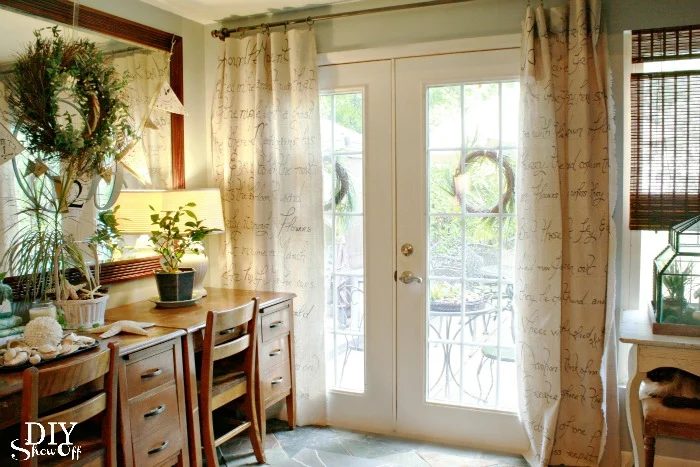 Handmade Showoff - handwritten script handmade curtains - via Bekob
