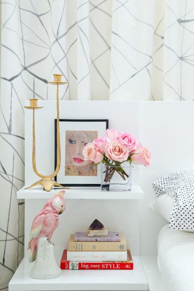 Christine Dovey on Eclectically Vintage - hand painted freestyle curtains - via Bekob