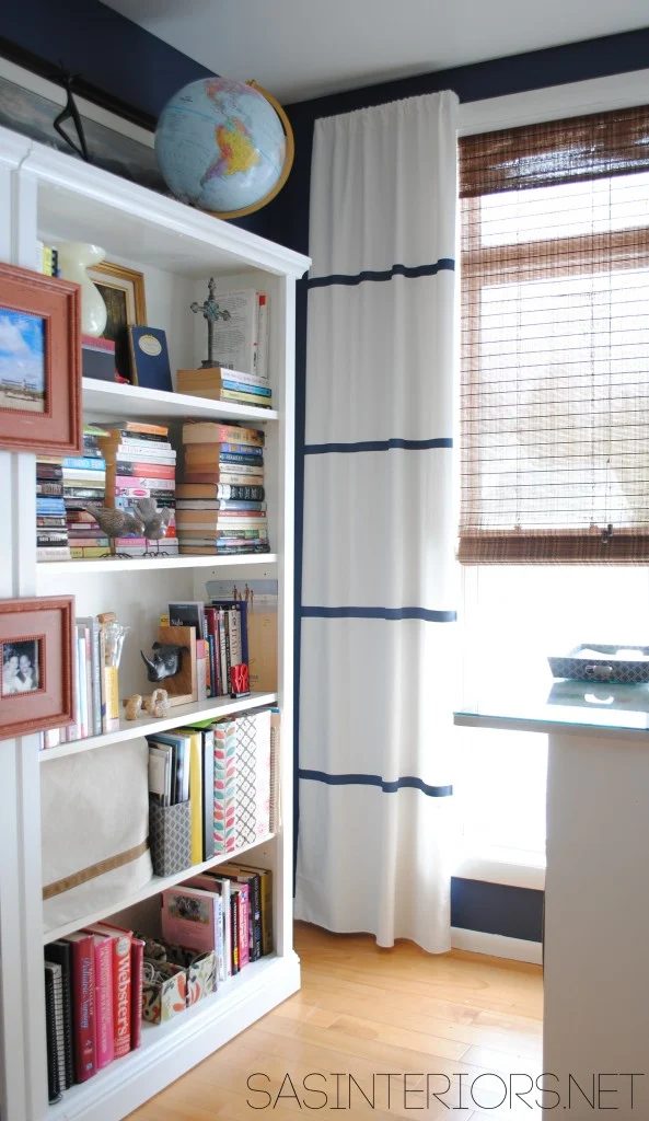 SAS Interiors - designer inspired painted striped curtains - via Bekob