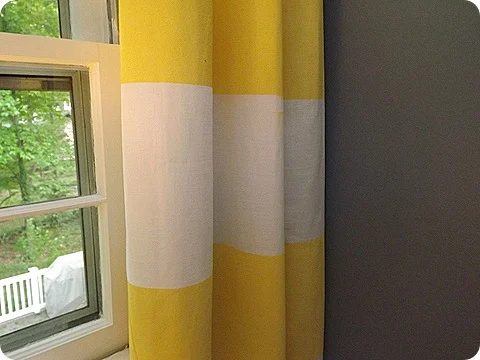 Life On Mars - spray painted fabric curtains - via Bekob