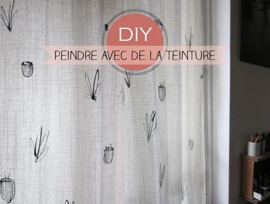 Plumetis Magazine - hand painted curtains using dye - via Bekob
