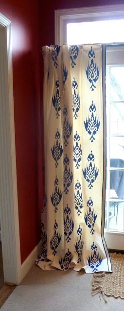 Our Fifth House - acrylic painted stenciled curtains - via Bekob