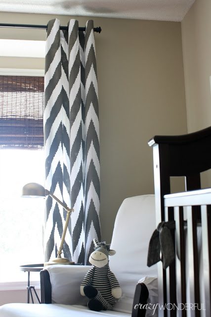 Westerman Fam - handmade stencil for modern chevron curtains - via Bekob