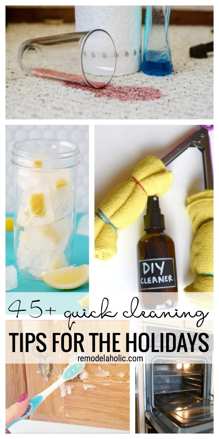 Feeling stressed about the Holidays and company? No problem get organized and clean with these 45+ Quick Cleaning Tips for the Holidays featured on Bekob.com