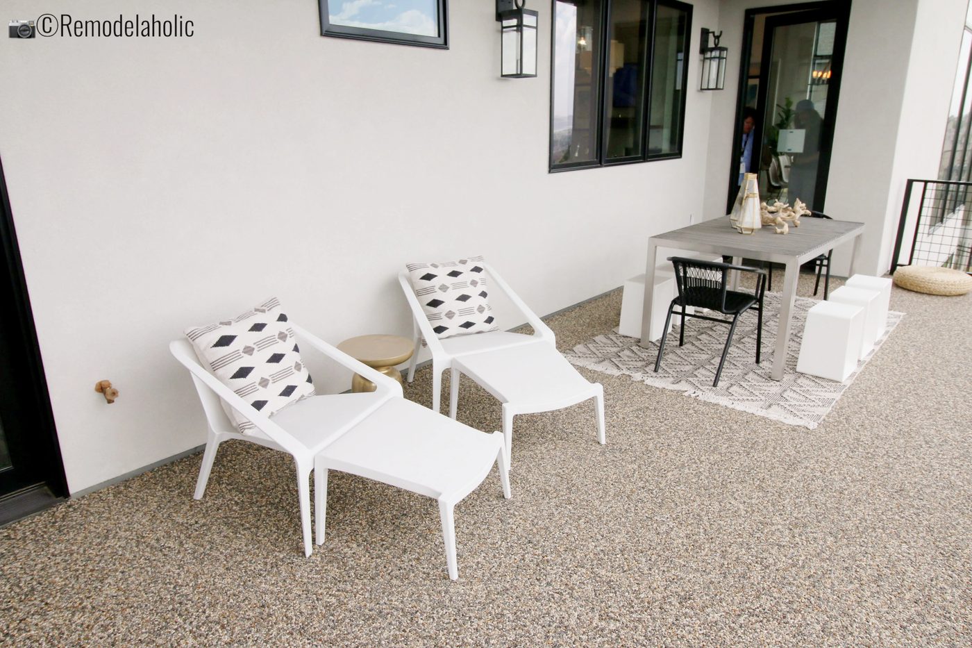 Small patio outdoor living space. UVPH 2018 Home 28 Ezra Lee Design+Build, Photo by Bekob