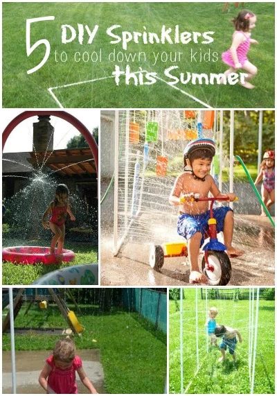 5 Handmade Sprinklers to Cool Down Your Kids This Summer | Tipsaholic.com #water #kids #handmade #backyard #pvc #sprinkler