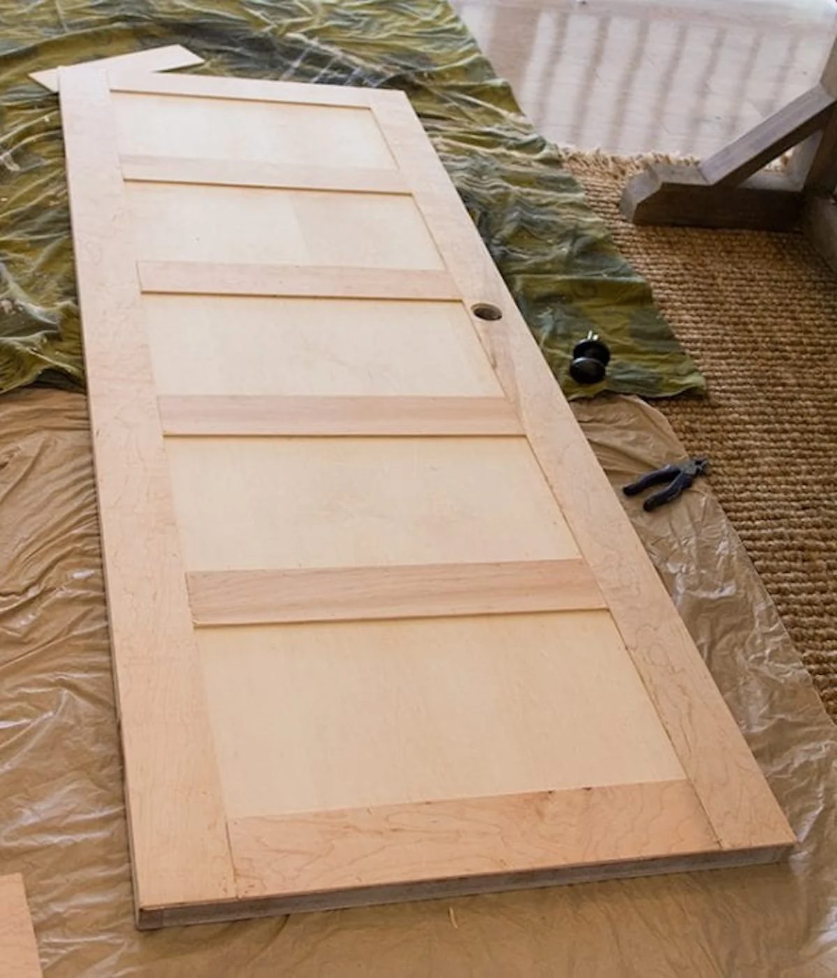 Hollow Core Door Upgraded To A 5 Panel Door By Jenna Sue Design Co Featured On @Bekob 600x701