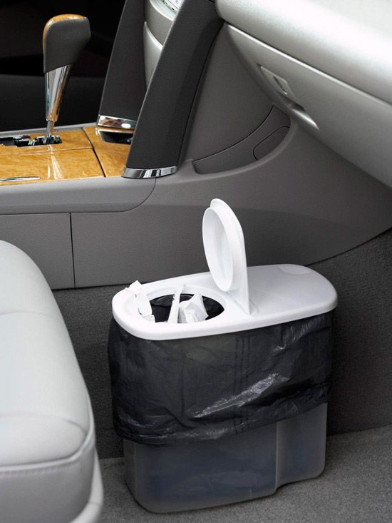 cereal container as garbage can