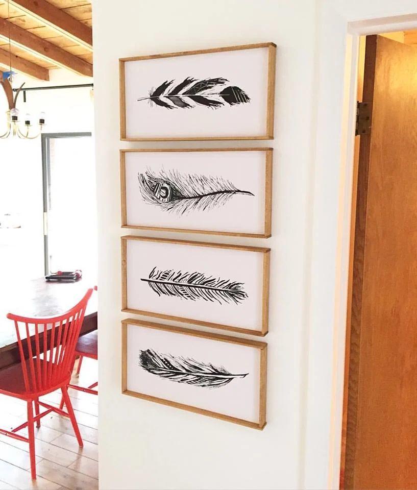 free hand-drawn feather printables, in Handmade frames @Bekob