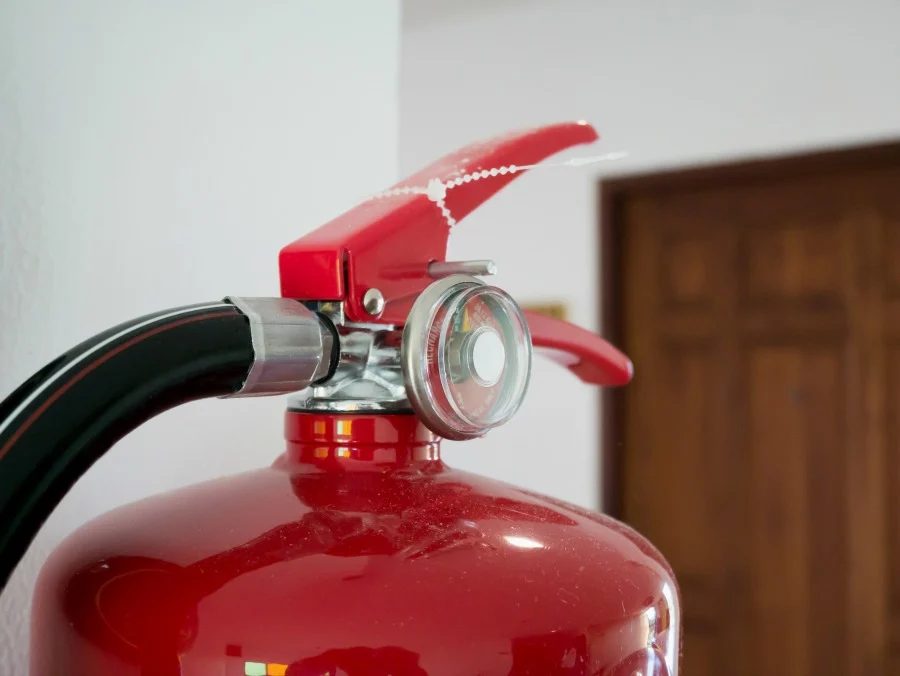 Fire Extinguisher In Modern Hotel Building