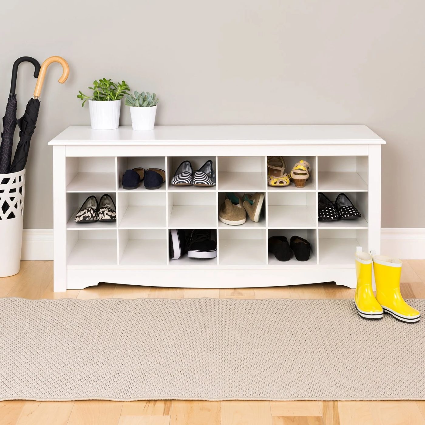 shoe cubby benc organizer