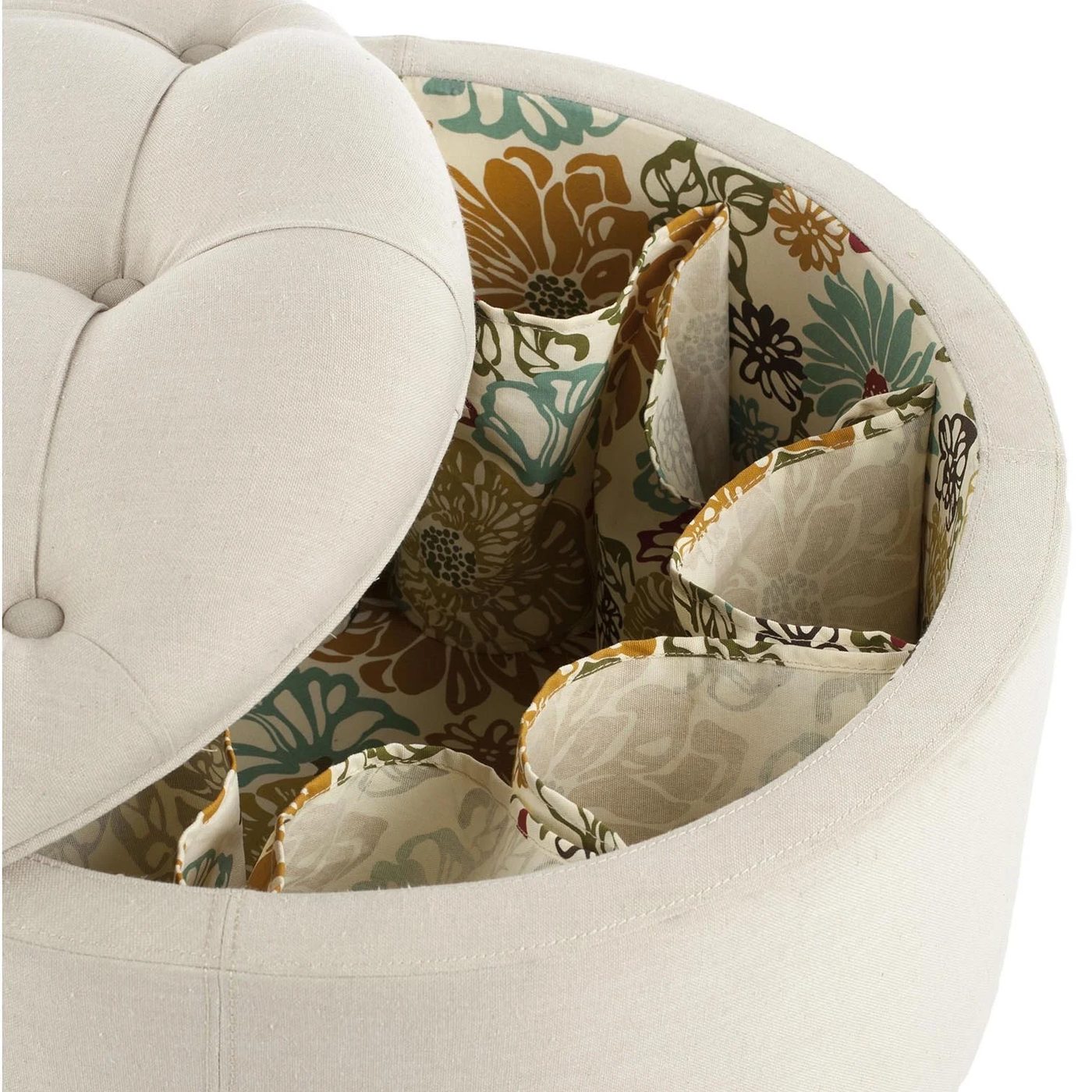 round shoe storage ottoman