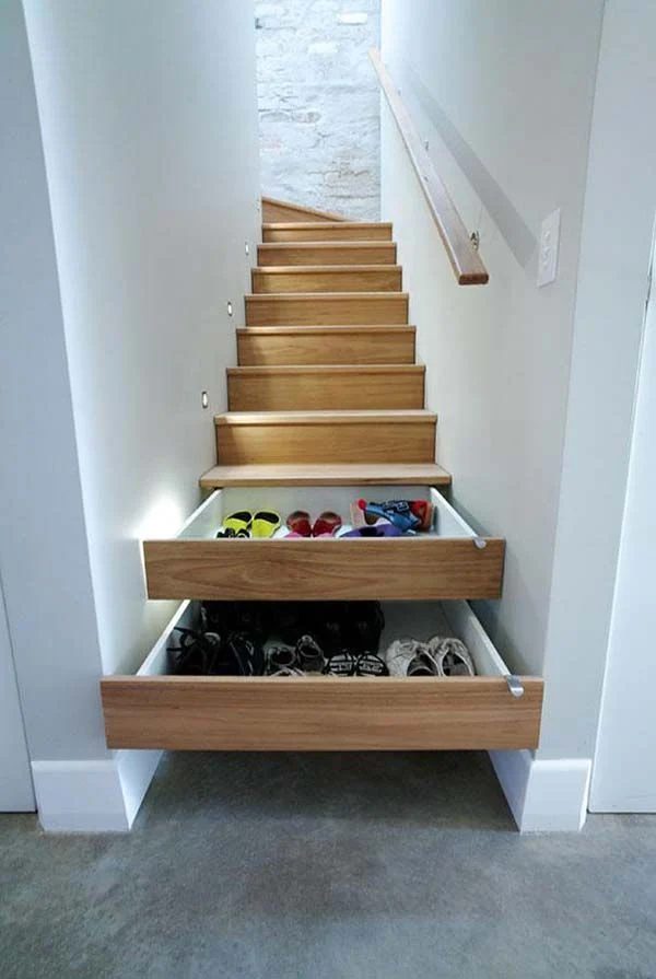 in the stairs shoe storage @ Bekob