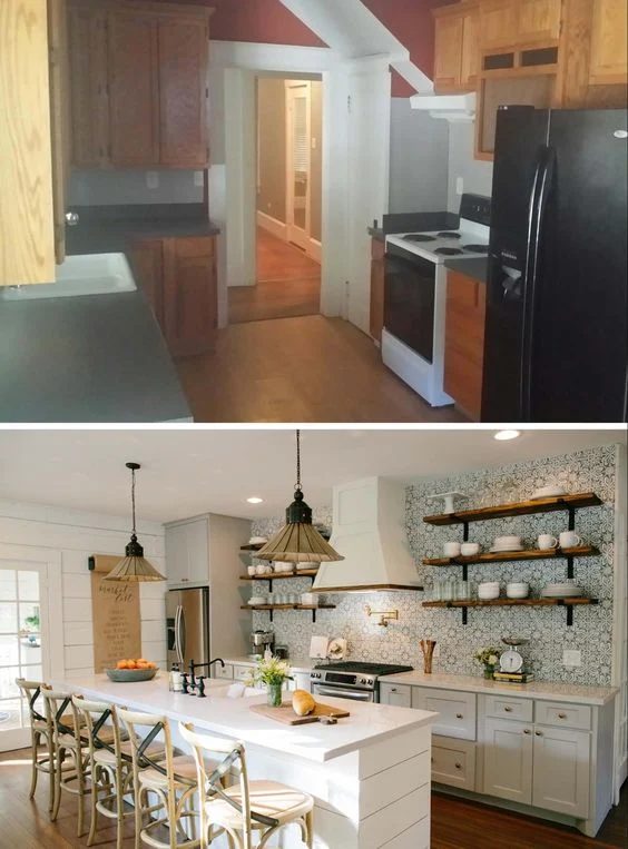 Love the look of the kitchens on Fixer Upper? Get the look in your own home with these 6 Design Elements of a Fixer Upper Kitchen featured on Bekob.com Fixer Upper Kitchen - Seaso