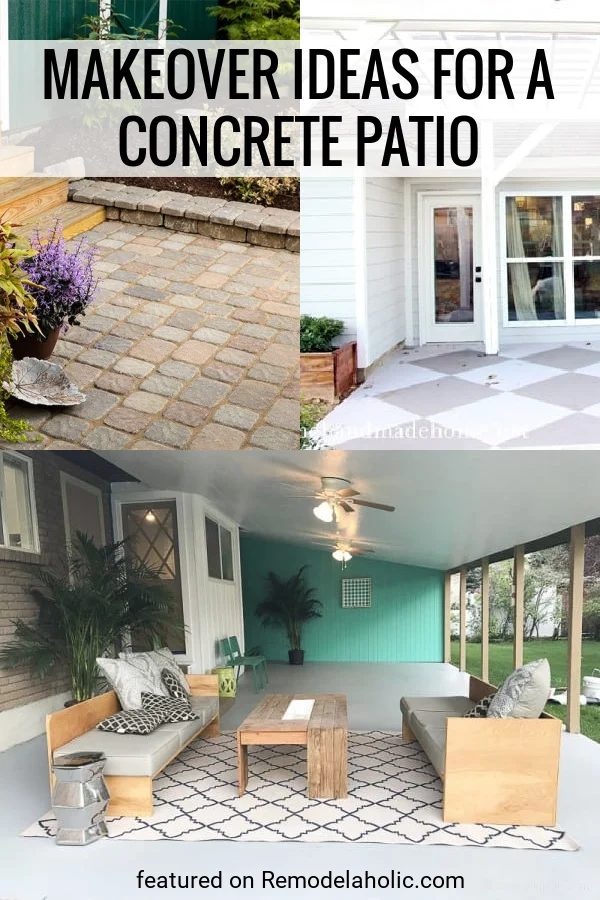 Makeover options For A Concrete Patio Update And How To Dress It Up. Lots Of Great options Featured On Bekob.com