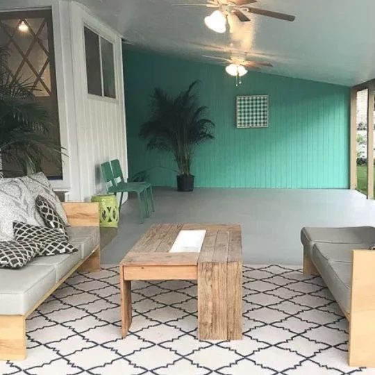 Patio With Painted Wall