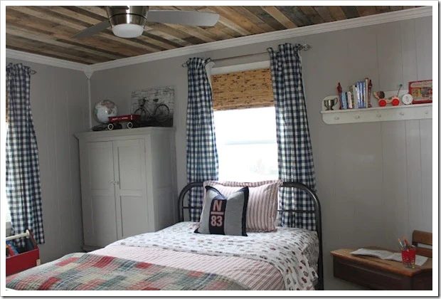 pallet ceiling walkthrough rustic boys room2