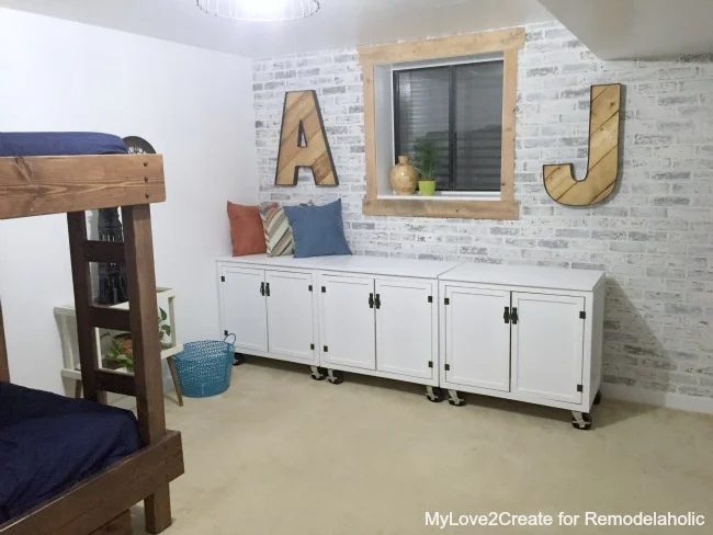 Teen boys' room with rustic industrial letters, MyLove2Create