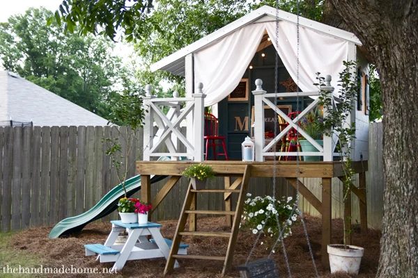 Wondering what to do with your empty backyard? Try these 8 Handmade outdoor play equipment options to turn your backyard into a fun playground for your kids! 7 Handmade Outdoor Pla
