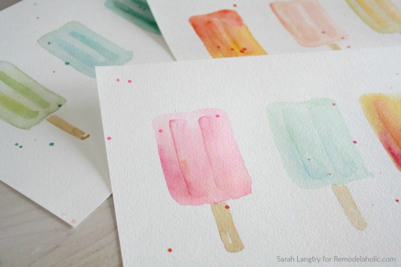 Summer Ready-to-print Wall Art: Watercolor Popsicle Set